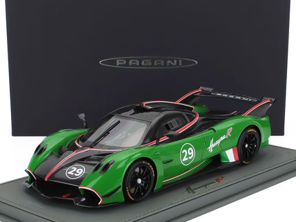 PAGANI | HUAYRA R N 29 RACING 2021 - CON VETRINA - WITH SHOWCASE | BLACK CARBON GREEN