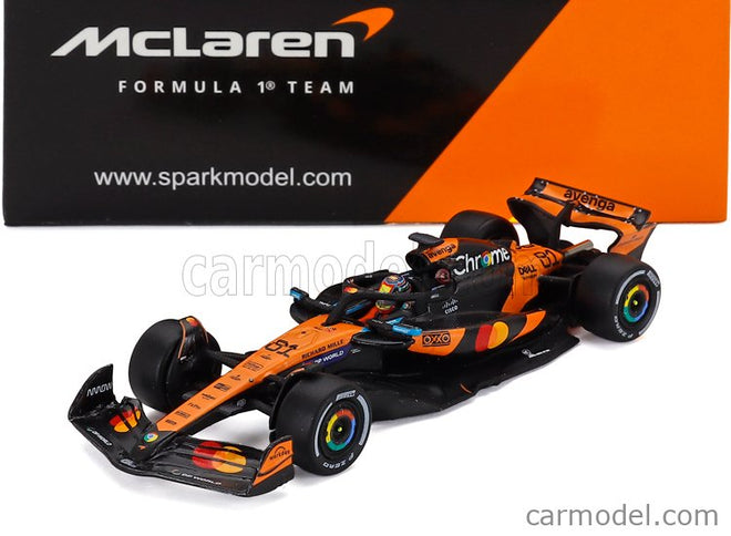 Mclaren F1 MCL39 Team Mclaren N°81 Víťaz China GP 2025 Oscar Piastri 1:64 Spark Model oranžová čierna