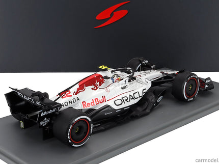 Red Bull F1 RB21 Team Oracle Red Bull Racing N°22 Japan GP 2025 With Pit Board Thanks Honda Yuki Tsunoda 1:18 Spark Model biela červená