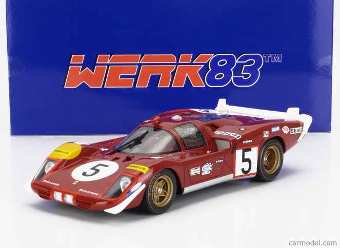Ferrari 512S 5.0L V12 Long Tail Team Sefac Spa Ferrari N°5 24h Le Mans 1970 Jacky Ickx - Peter Schetty 1:18 Werk83 červená