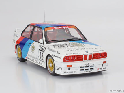 BMW 3-SERIES M3 (E30) Team Schnitzer Warsteiner N°15 Víťaz DTM Sezóna 1989 Roberto Ravaglia 1:18 Werk83 biela červená modrá