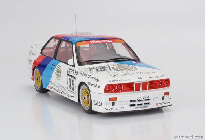 BMW 3-SERIES M3 (E30) Team Schnitzer Warsteiner N°15 Víťaz DTM Sezóna 1989 Roberto Ravaglia 1:18 Werk83 biela červená modrá
