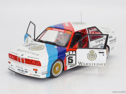 BMW 3-SERIES M3 (E30) Team Schnitzer Warsteiner N°15 Víťaz DTM Sezóna 1989 Roberto Ravaglia 1:18 Werk83 biela červená modrá