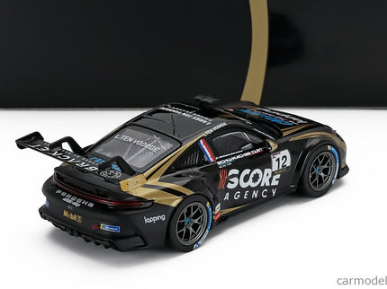 Porsche 911 992 GT3 Cup Team Schumacher Clrt N°12 Víťaz Porsche Cup Monaco 2024 Larry Ten Voorde 1:43 IXO Models čierna zlatá