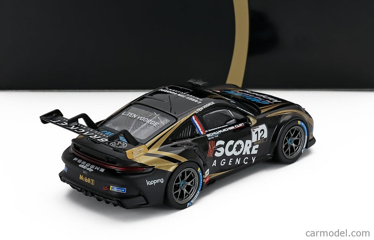 Porsche 911 992 GT3 Cup Team Schumacher Clrt N°12 Víťaz Porsche Cup Monaco 2024 Larry Ten Voorde 1:43 IXO Models čierna zlatá