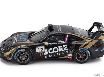 Porsche 911 992 GT3 Cup Team Schumacher Clrt N°12 Víťaz Porsche Cup Monaco 2024 Larry Ten Voorde 1:43 IXO Models čierna zlatá