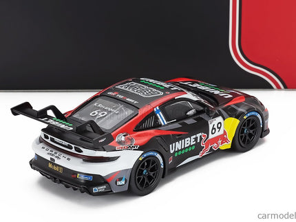 Porsche 911 992 GT3 Cup Team Nationale Autoclub Excelsior N°69 Víťaz Porsche Cup Zolder 2024 Kalle Rovanpera 1:43 IXO Models čierna