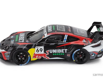 Porsche 911 992 GT3 Cup Team Nationale Autoclub Excelsior N°69 Víťaz Porsche Cup Zolder 2024 Kalle Rovanpera 1:43 IXO Models čierna