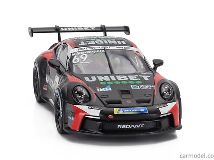 Porsche 911 992 GT3 Cup Team Nationale Autoclub Excelsior N°69 Víťaz Porsche Cup Zolder 2024 Kalle Rovanpera 1:43 IXO Models čierna