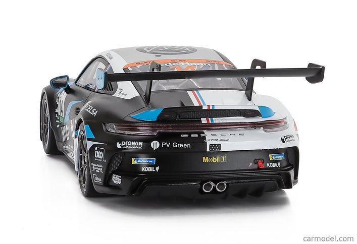 Porsche 911 992 GT3 Cup Team M75 Bernhard N°14 Víťaz Porsche Cup Oschersleben 2024 Robert De Haan 1:18 IXO Models čierna biela