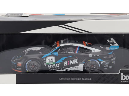 Porsche 911 992 GT3 Cup Team M75 Bernhard N°14 Víťaz Porsche Cup Oschersleben 2024 Robert De Haan 1:18 IXO Models čierna biela