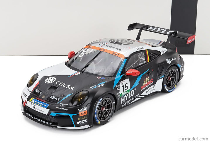 Porsche 911 992 GT3 Cup Team M75 Bernhard N°15 Porsche Cup Oschersleben 2024 Janne Stiak 1:18 IXO Models čierna biela
