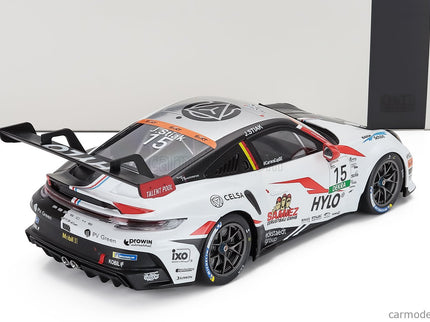 Porsche 911 992 GT3 Cup Team M75 Bernhard N°15 Porsche Cup Oschersleben 2024 Janne Stiak 1:18 IXO Models čierna biela