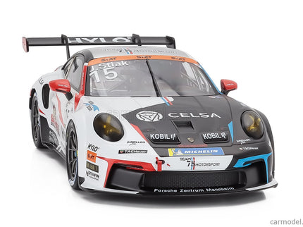 Porsche 911 992 GT3 Cup Team M75 Bernhard N°15 Porsche Cup Oschersleben 2024 Janne Stiak 1:18 IXO Models čierna biela