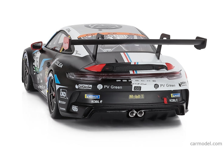 Porsche 911 992 GT3 Cup Team M75 Bernhard N°15 Porsche Cup Oschersleben 2024 Janne Stiak 1:18 IXO Models čierna biela