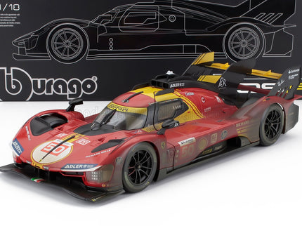 FERRARI | WITH SHOWCASE - 499P 3.0L TURBO V6 TEAM FERRARI AF CORSE N 50 WINNER 24h LE MANS (AFTER RACE VERSION) 2024 ANTONIO FUOCO - MIGUEL MOLINA - NICKLAS NIELSEN | RED