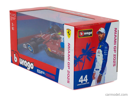 Ferrari F1 SF-25 Team Scuderia Ferrari HP N°44 Miami GP 2025 Lewis Hamilton 1:43 Bburago červená biela modrá