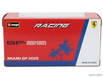 Ferrari F1 SF-25 Team Scuderia Ferrari HP N°44 Miami GP 2025 Lewis Hamilton 1:43 Bburago červená biela modrá