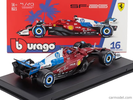 Ferrari F1 SF-25 Team Scuderia Ferrari HP N°16 Miami GP 2025 Charles Leclerc 1:43 Bburago červená biela modrá