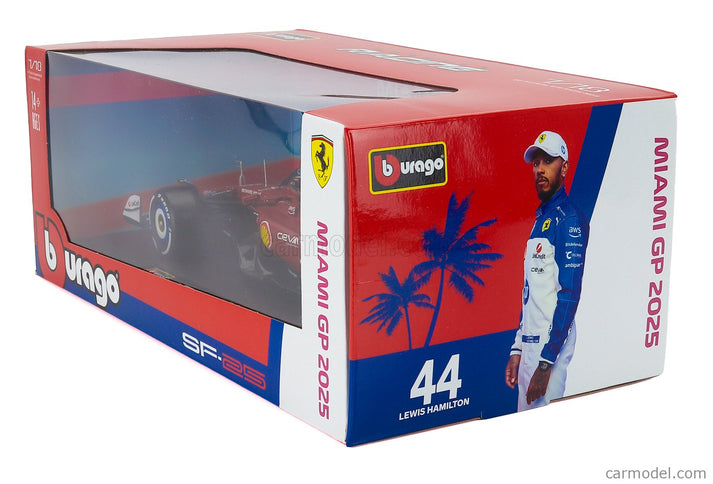Ferrari F1 SF-25 Team Scuderia Ferrari N°16 Miami GP 2025 Charles Leclerc 1:18 Bburago červená biela modrá
