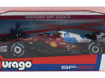 Ferrari F1 SF-25 Team Scuderia Ferrari N°16 Miami GP 2025 Charles Leclerc 1:18 Bburago červená biela modrá