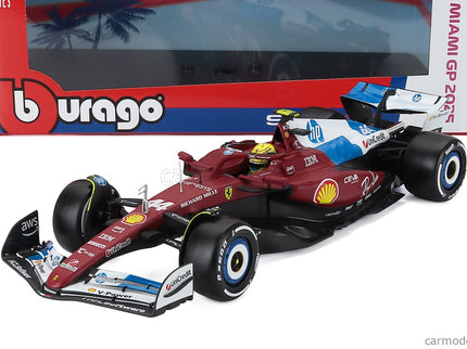 Ferrari F1 SF-25 Team Scuderia Ferrari HP N°44 Miami GP 2025 Lewis Hamilton 1:18 Bburago červená biela modrá
