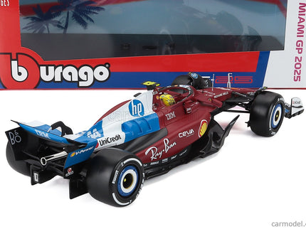 Ferrari F1 SF-25 Team Scuderia Ferrari HP N°44 Miami GP 2025 Lewis Hamilton 1:18 Bburago červená biela modrá
