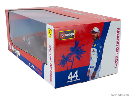Ferrari F1 SF-25 Team Scuderia Ferrari HP N°44 Miami GP 2025 Lewis Hamilton 1:18 Bburago červená biela modrá