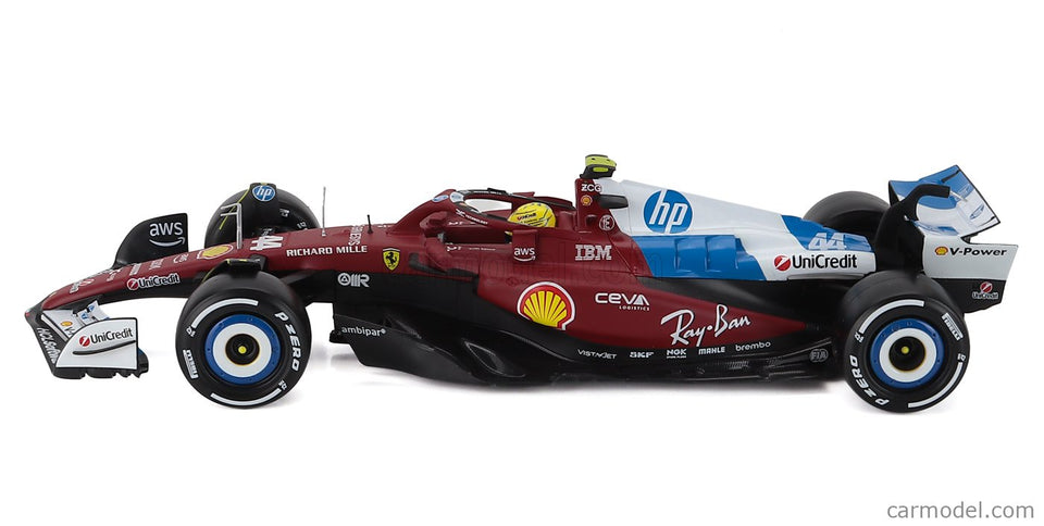 Ferrari F1 SF-25 Team Scuderia Ferrari HP N°44 Miami GP 2025 Lewis Hamilton 1:18 Bburago červená biela modrá
