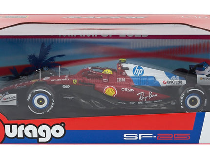 Ferrari F1 SF-25 Team Scuderia Ferrari HP N°44 Miami GP 2025 Lewis Hamilton 1:18 Bburago červená biela modrá