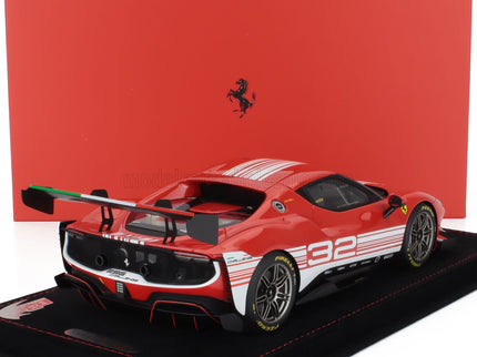 FERRARI | 296 GT3 3.0L TWIN TURBO V6 CHALLENGE N 32 FINALI MONDIALI MUGELLO ITALY 2023 - CON VETRINA - WITH SHOWCASE | RED WHITE