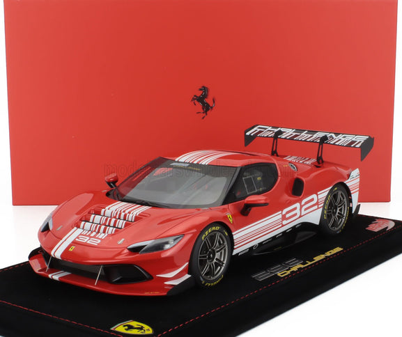 FERRARI | 296 GT3 3.0L TWIN TURBO V6 CHALLENGE N 32 FINALI MONDIALI MUGELLO ITALY 2023 - CON VETRINA - WITH SHOWCASE | RED WHITE
