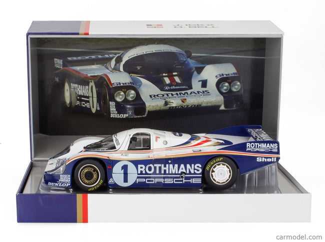 Porsche 956LH 2.6L F6 Twin Turbo Team Rothmans Porsche System N°1 Víťaz 24h Le Mans 1982 Jacky Ickx - Derek Bell 1:18 Werk83 biela modrá