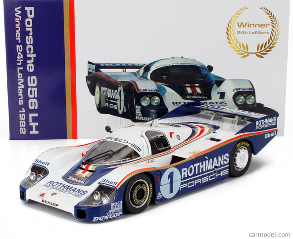 Porsche 956LH 2.6L F6 Twin Turbo Team Rothmans Porsche System N°1 Víťaz 24h Le Mans 1982 Jacky Ickx - Derek Bell 1:18 Werk83 biela modrá