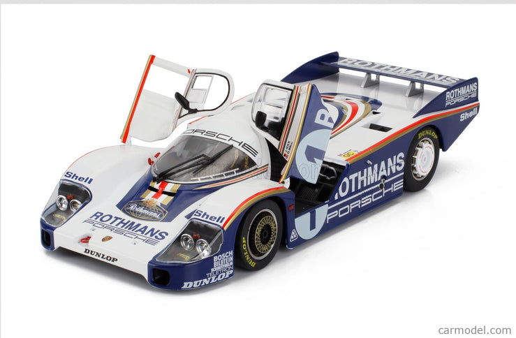 Porsche 956LH 2.6L F6 Twin Turbo Team Rothmans Porsche System N°1 Víťaz 24h Le Mans 1982 Jacky Ickx - Derek Bell 1:18 Werk83 biela modrá