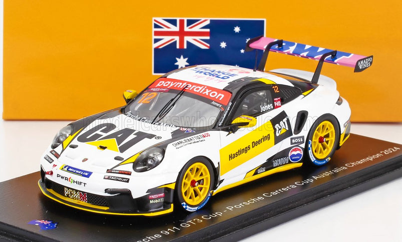 PORSCHE | 911 992 GT3 N 12 PORSCHE CARRERA CUP AUSTRALIA CHAMPION 2024 HARRI JONES | WHITE YELLOW BLACK