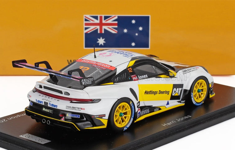 PORSCHE | 911 992 GT3 N 12 PORSCHE CARRERA CUP AUSTRALIA CHAMPION 2024 HARRI JONES | WHITE YELLOW BLACK