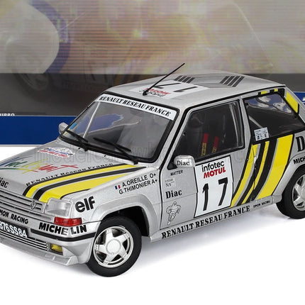 RENAULT | R5 SUPERCINQUE GT TURBO TEAM SIMON RACING N 17 RALLY TOUR DE CORSE 1989 ALAIN OREILLE - GILLES THIMONIER | SILVER