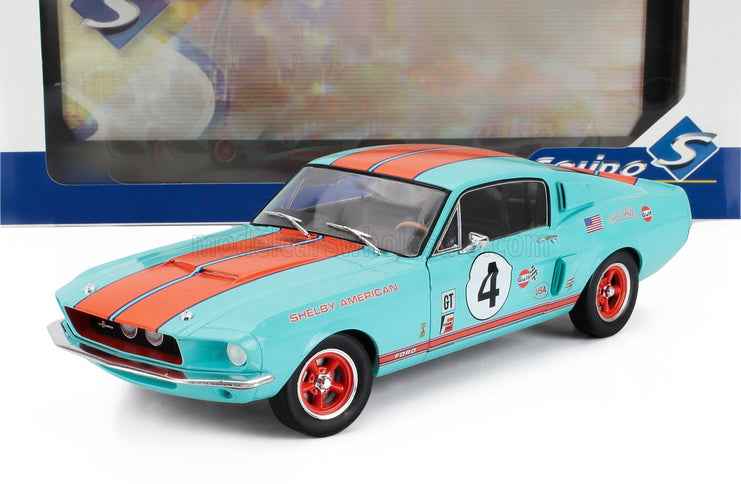 FORD USA | MUSTANG SHELBY GT500 RACING N 4 TRIBUTE COUPE 1967 | LIGHT BLUE ORANGE