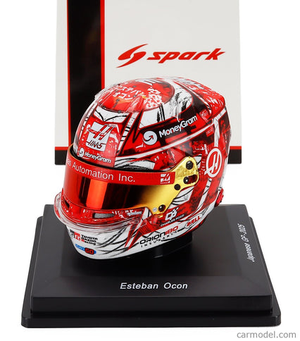Bell Helmet Helma F1 Esteban Ocon Team Moneygram Haas N°31 China GP 2025 1:5 Spark Model červená biela