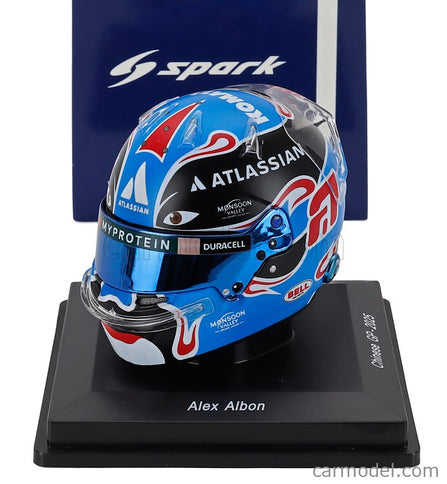 Bell Helmet Helma F1 Alex Albon Team Atlassian Williams Racing N°23 China GP 2025 1:5 Spark Model modrá čierna