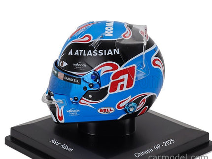 Bell Helmet Helma F1 Alex Albon Team Atlassian Williams Racing N°23 China GP 2025 1:5 Spark Model modrá čierna
