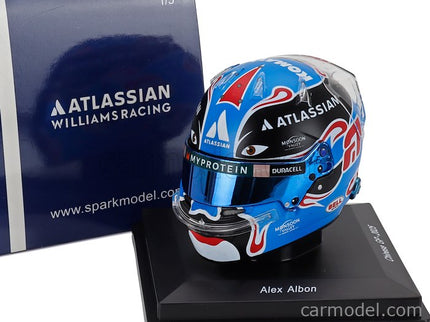 Bell Helmet Helma F1 Alex Albon Team Atlassian Williams Racing N°23 China GP 2025 1:5 Spark Model modrá čierna