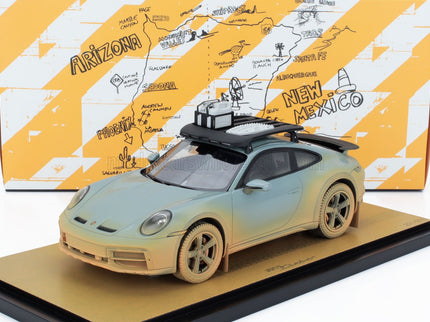 PORSCHE | 911 992 DAKAR N 00 AHEAD COUPE 2024 - CON VETRINA - WITH SHOWCASE | SHADE GREEN