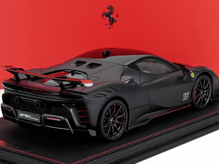 FERRARI | SF90 XX STRADALE N 16 PERSONAL CAR CHARLES LECLERC 2024 - CON VETRINA - WITH SHOWCASE | MATT BLACK RED