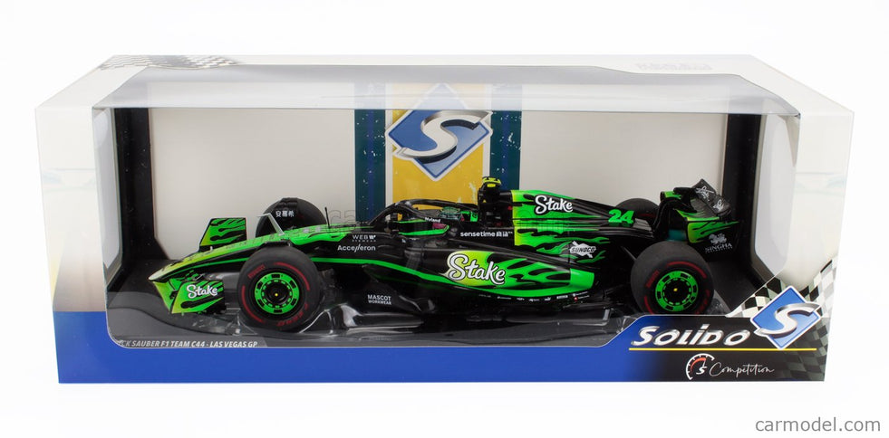 Sauber F1 C44 Team Stake Kick N°24 Las Vegas USA GP 2024 Zhou Guanyu 1:18 Solido zelená čierna