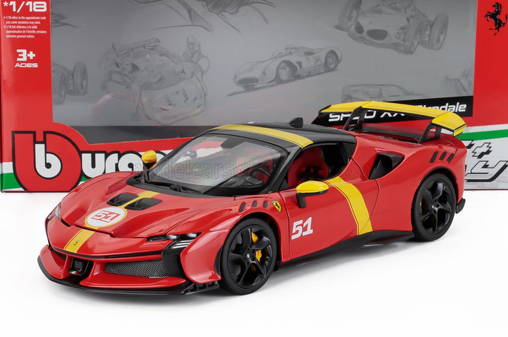 FERRARI | SF90 XX N 51 24h LE MANS WINNER LIVERY - EXCLUSIVE CARMODEL | RED YELLOW