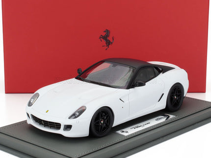 FERRARI | 599 GTB FIORANO 2007 - F-1 GEAR BOX - CON VETRINA - WITH SHOWCASE | BIANCO OPACO - MATT WHITE BLACK