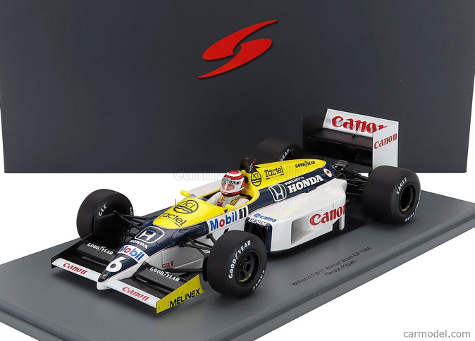 Williams F1 FW11 Honda Team Williams N°6 Víťaz Brazilian GP 1986 Nelson Piquet 1:18 Spark Model modrá žltá biela