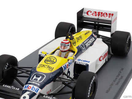 Williams F1 FW11 Honda Team Williams N°6 Víťaz Brazilian GP 1986 Nelson Piquet 1:18 Spark Model modrá žltá biela